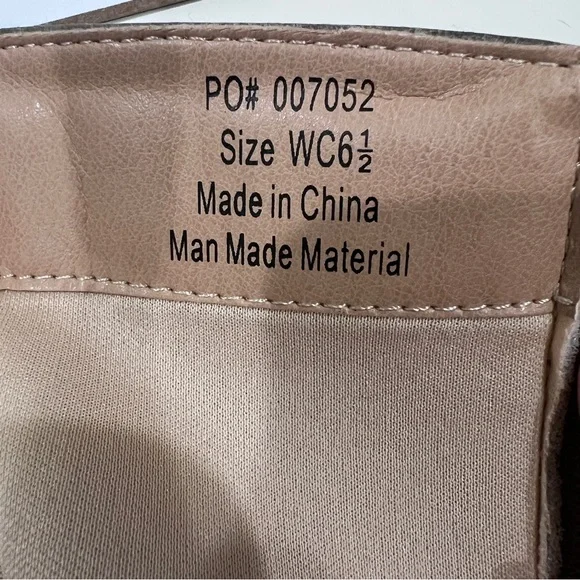 Journee Collection Carly Tall Riding Boots Strap Detail Taupe Wide Calf 6.5 NEW - Picture 15 of 16